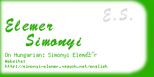 elemer simonyi business card